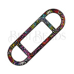 10mm flat LEATHER FRAME - STYLE 1 - FIREWORKS - 5 pcs