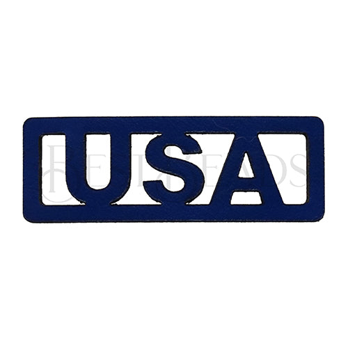 10mm flat LEATHER FRAME - USA - ELECTRIC BLUE - 5 pcs