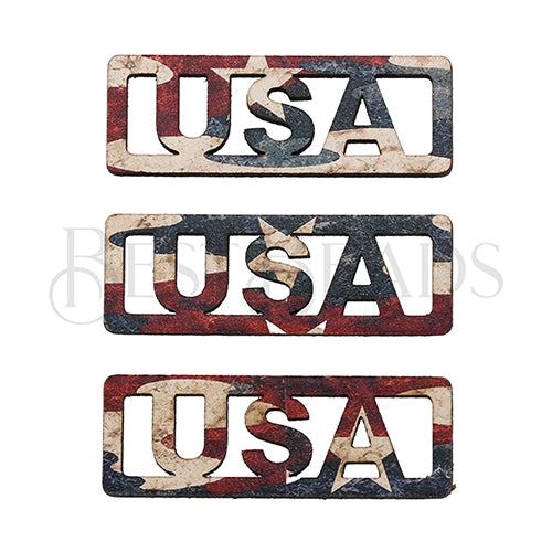 10mm flat LEATHER FRAME - USA - RWB CAMO - 5 pcs
