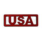 10mm flat LEATHER FRAME - USA - RED - 5 pcs