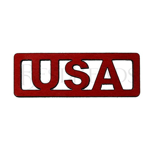 10mm flat LEATHER FRAME - USA - RED - 5 pcs