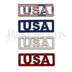 10mm flat LEATHER FRAME - USA - RED - 5 pcs