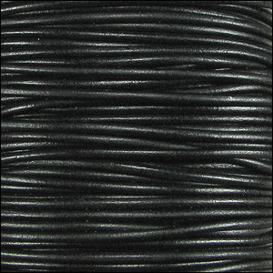 1mm round KANGAROO leather BLACK - 25m SPOOL