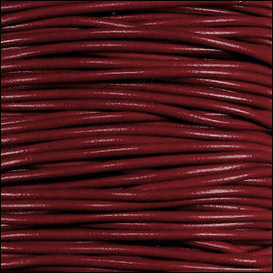 1mm round KANGAROO leather RED - 25m SPOOL