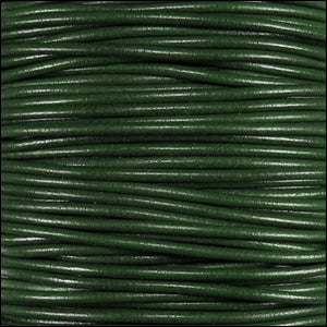 1mm round KANGAROO leather FOREST GREEN - 25m SPOOL
