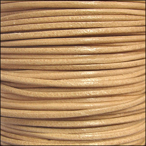 1mm round KANGAROO leather NATURAL - 25m SPOOL