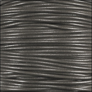 1mm round KANGAROO leather GREY - 25m SPOOL