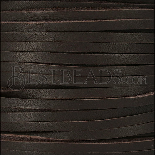 3mm Square LACING leather BROWN - 1 meter