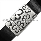 10mm flat FLOWER magnetic clasp ANT SILVER - 10 clasps