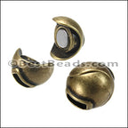5mm flat SPHERE magnetic clasp ANT BRASS - 10 clasps