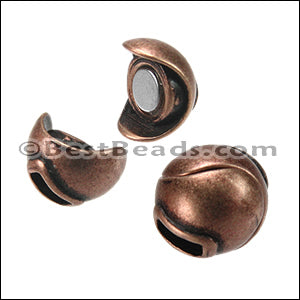 5mm flat SPHERE magnetic clasp ANT COPPER - 10 clasps