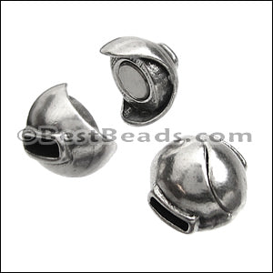 5mm flat SPHERE magnetic clasp ANT SILVER - 10 clasps