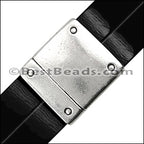 20mm flat RIVET magnetic clasp ANT SILVER - 5 clasps
