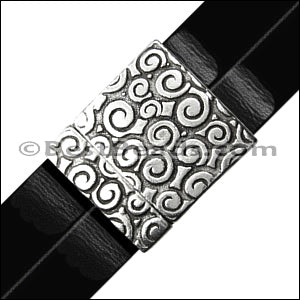 20mm flat SWIRL magnetic clasp ANT BRASS - 5 clasps