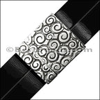 20mm flat SWIRL magnetic clasp ANT BRASS - 5 clasps