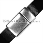 10mm flat ROUNDED magnetic clasp ANT SILVER - 10 clasps