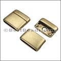 20mm flat ROUNDED magnetic clasp ANT BRASS - 5 clasps