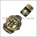 6mm flat BUDDHA magnetic clasp ANT BRASS - 10 clasps