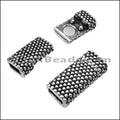 5mm flat DOT magnetic clasp ANT SILVER - 10 clasps
