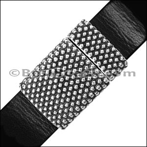 10mm flat DOT magnetic clasp ANT SILVER - 10 clasps