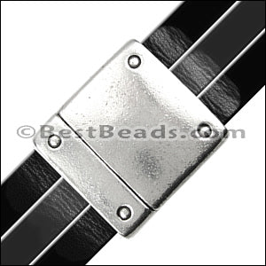 15mm flat RIVET magnetic clasp ANT SILVER - 5 clasps