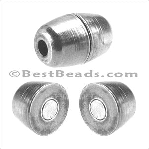 2mm round BARREL magnetic clasp ANT. SILVER - 10 pcs