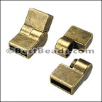 10mm flat HINGE magnetic clasp ANT BRASS - 10 clasps