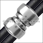 5mm round DOUBLE magnetic clasp ANT SILVER - 5 clasps