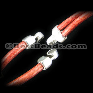 5mm round DOUBLE HINGE magnetic clasp ANT SILVER - 10 clasps