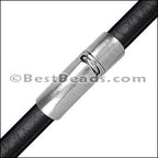 6mm round CURVED TUBE magnetic clasp ANT SILVER - 5 clasps