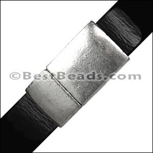 10mm flat RECTANGLE magnetic clasp ANT SILVER - 10 clasps