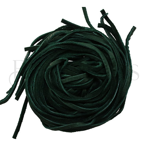 3mm Flat DEERSKIN lace EVERGREEN - Bag of 10