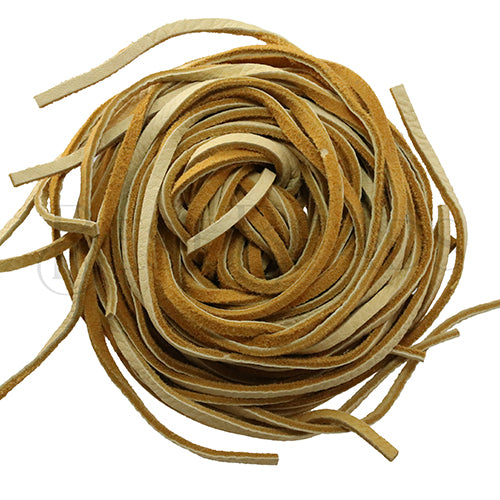 3mm Flat DEERSKIN lace DARK CREAM - Bag of 10