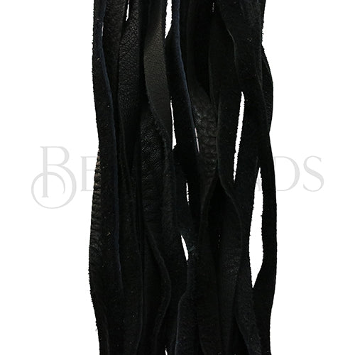 6mm Flat DEERSKIN lace BLACK - Bag of 10