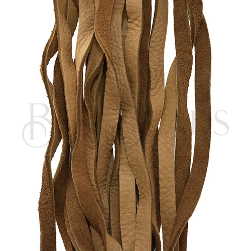 6mm Flat DEERSKIN lace CAMEL - Bag of 10