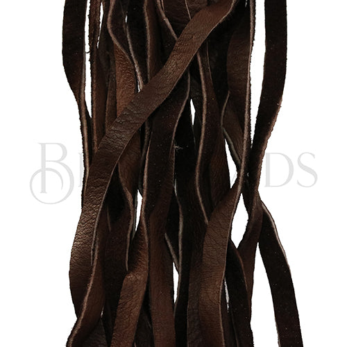 6mm Flat DEERSKIN lace MILK CHOCOLATE - Bag of 10