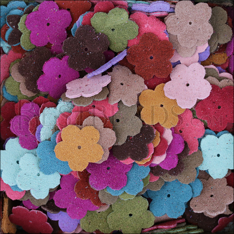 Suede Flowers - MEDIUM Buttercup - 10 pcs Assorted