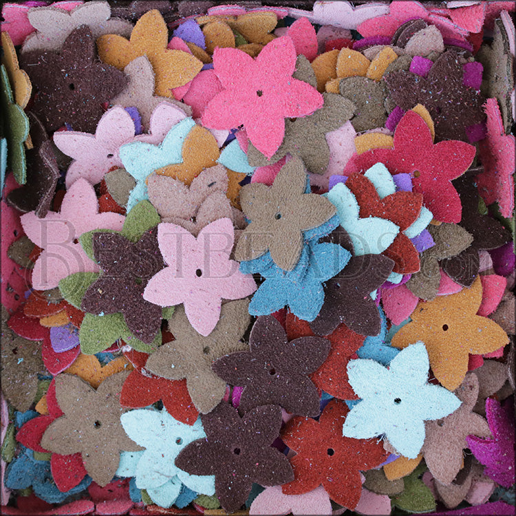 Suede Flowers - LARGE Bellflower - 10 pcs Assorted