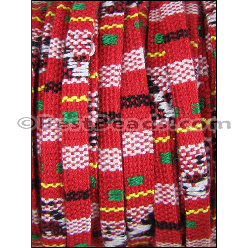 5mm flat Multi Cotton Cord BRIGHT RED - 10 meters
