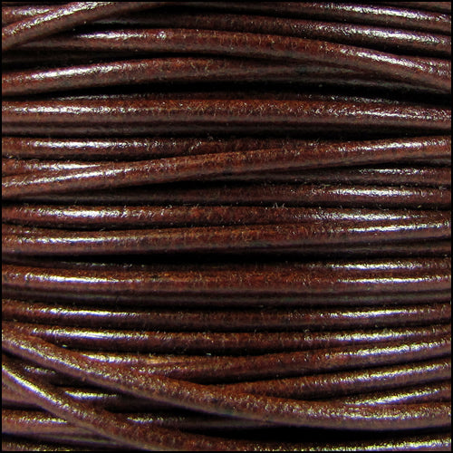 2mm Round Mediterranean Leather WHISKEY - 20m SPOOL