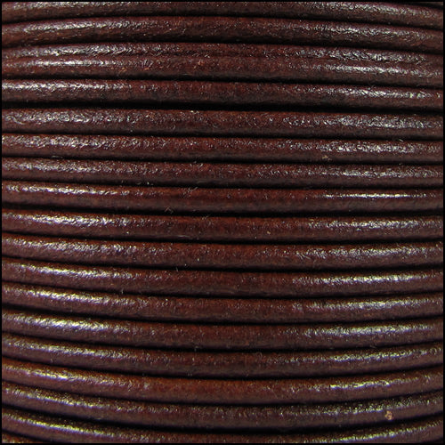2mm Round Mediterranean Leather BROWN - 20m SPOOL