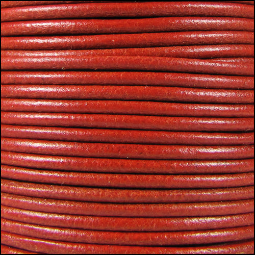 2mm Round Mediterranean Leather RUST - 20m SPOOL