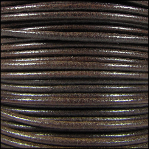 2mm Round Mediterranean Leather CHOCOLATE BROWN - 20m SPOOL