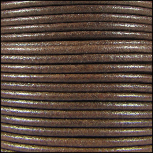 2mm Round Mediterranean Leather TAUPE - 20m SPOOL