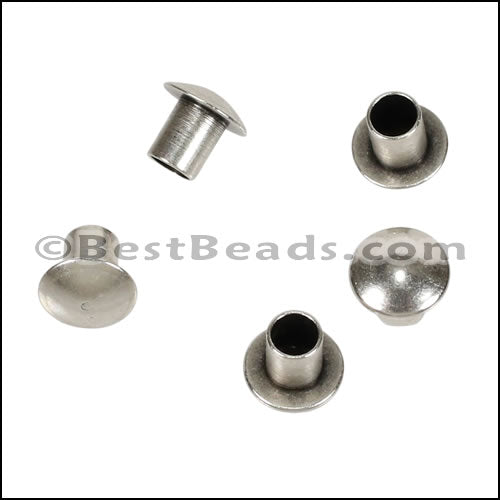 Glue - in Bead Cap ANT. SILVER - 25 pcs