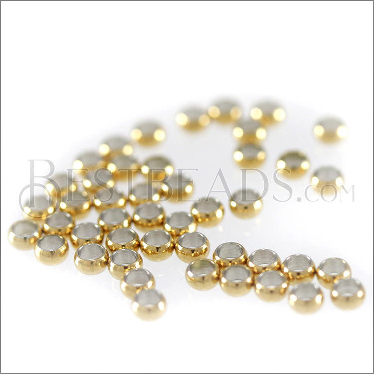 2mm Crimp Bead GOLD per 50 pcs