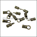 2mm Leather Crimp End with Loop ANT BRASS - approx. 72 pcs