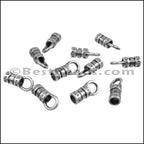 2.5mm Leather Crimp End with Loop ANT SILVER - approx. 72 pcs