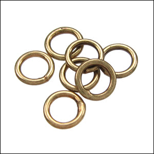 CLOSED jump ring 8mm ounce ANTIQUE BRASS