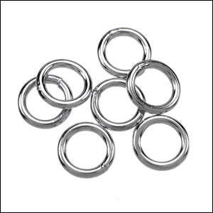 CLOSED jump ring 8mm ounce RHODIUM